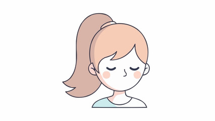Young woman with closed eyes and a ponytail, feeling peaceful and calm.