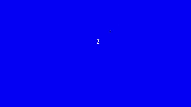 Simple motion graphics animation of sleeping lettering zzz snore