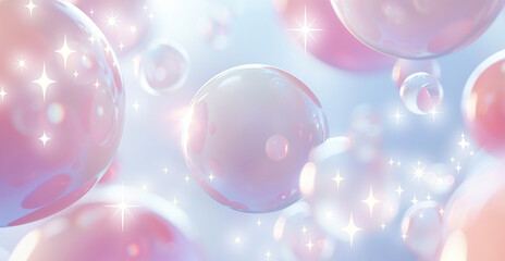 パステル球のビジネス背景イラスト　AI生成画像