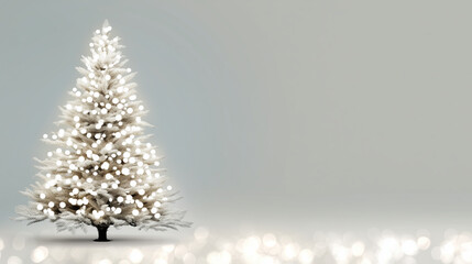 illustration of white christmas lights on the white christmas tree