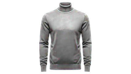 Gray Turtleneck Sweater Isolated on White