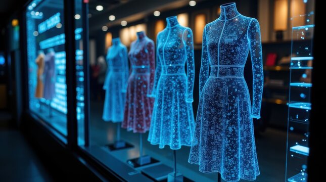 AI-Enhanced Fashion Retail Display with Digital Style Suggestions in Urban Storefront 
