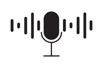Mic podcast logo broadcast icon sound wave voice technology outline design. Best design collections. podcast guest vector icon color flat isolated. 