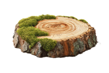 Miniature Forest on Tree Trunk Cross Section
