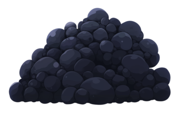 Glossy and smoky clusters of black spheres