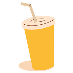 Soda Cup Illustration in Hand-Drawn Style for Beverage Design