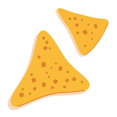 Nacho Chips Illustration in Hand-Drawn Style for Snack Design