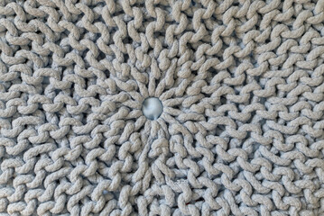 Colorful Hand-knitted Circular Rug With Traditional Texture Design.