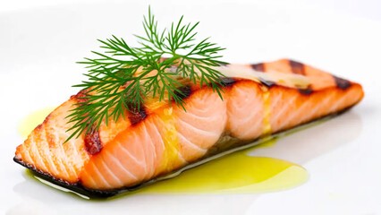 gesunder gegrillter Lachs, sauber essen Meeresfr&uuml;chte, Gourmet-Lachsfilet.