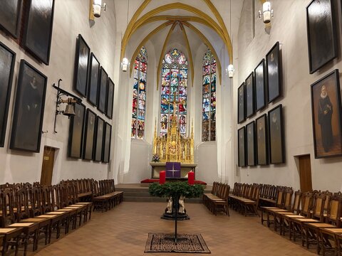 Blick auf die Thomaskirche im Zentrum der Stadt Leipzig
