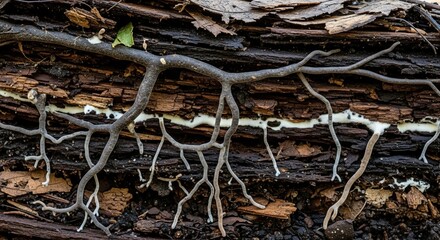 Rhizomorph networks branching through organic soil layers