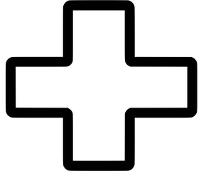 Obraz premium Medical Cross Symbol Black White | Clean, isolated vector art for creative projects.