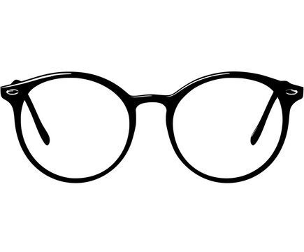 Elegant Oversized Black White Eyeglasses Flat Vector Icon | Clean, isolated vector art for creative projects.