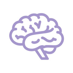 A minimalist black silhouette of a human brain
