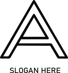 “Clean and bold ‘A’ vector logo in EPS — minimalist monogram design built for clarity and recognizability, suitable for websites, branding materials, business cards, app icons, and corporate identity 