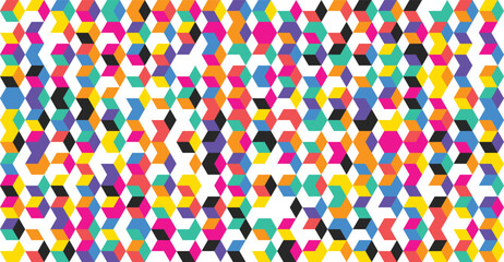 Vibrant Isometric Cube Pattern Creating a Dynamic and Colorful Abstract Geometric Background Design for Modern Aesthetics