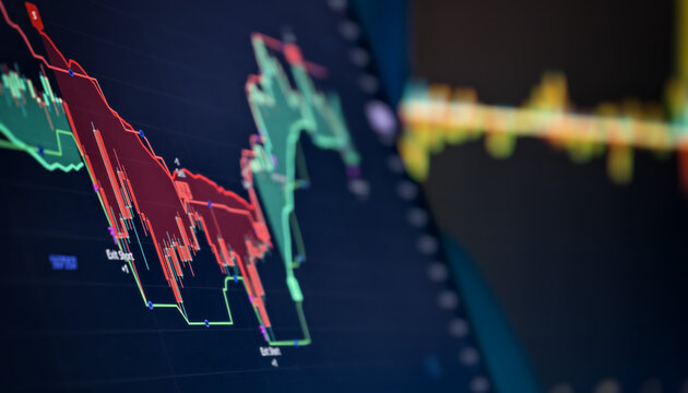 Bearish stock chart showing market downturn