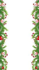 Christmas Vertical Snow Fir Border Frame