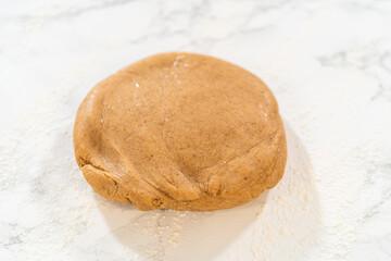 Fototapeta premium Step by step preparation of Amber Gingerbread Cookies from dough to delicious holiday treats