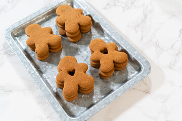Golden-Brown Gingerbread Cookies with Heart Cutouts