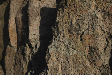 Detail of the andesites in the Punta Baja Volcanic Dome, Cabo de Gata-Nijar Natural Park