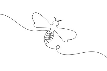 Simple drawing of a flying honeybee or bumblebee