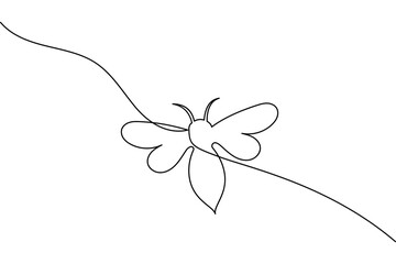 Simple drawing of a flying honeybee or bumblebee