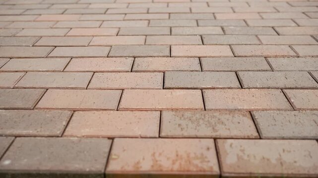 Stacked bricks forming paving pattern for construction background