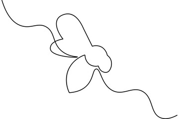 Simple drawing of a flying honeybee or bumblebee