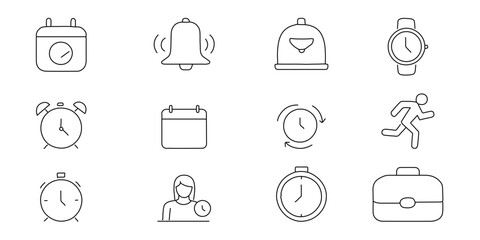 Minimalist Time & Scheduling Icons for Productivity Apps.eps