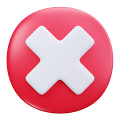 Fototapeta premium 3D Error Cross Cancel Denied Icon