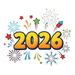 Obraz premium Fireworks celebration on the arrival of year 2026