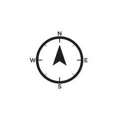 Direction compass icon navigation needle silhouette