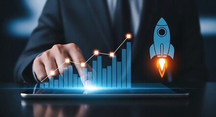 Business growth rocket launch finance