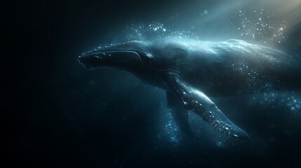 Fototapeta premium Sperm whales in the deep sea