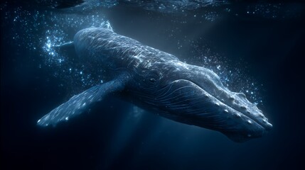 Fototapeta premium Sperm whales in the deep sea