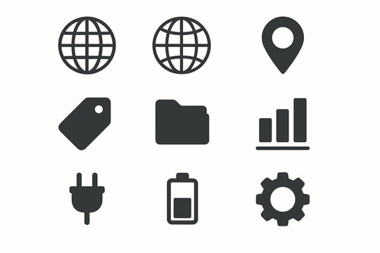 Chart minimal latitude globe vector icon sphere longitude marker folder grid