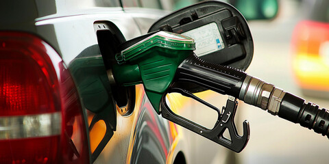 Gasoline price increase affects drivers at gas station Generative AI