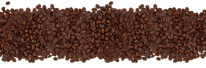 close up of brown coffee beans seamless boarder 