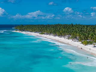 Beautiful island Saona in Dominican Republic , aerial photo