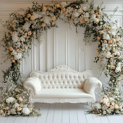 Background wedding with flowers generative Ai