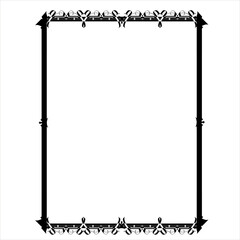 Obraz premium Vintage decorative vector frame in Gothic style - elegant black vector frame on white background, SVG, middle ages, hallowen, This elegant vintage ornamental frame features a sophisticated black bo