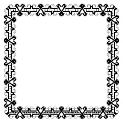 Vintage decorative vector frame in Gothic style - elegant black vector frame on white background, SVG,  middle ages, hallowen, This elegant vintage ornamental frame features a sophisticated black bo