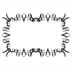 Vintage decorative vector frame in Gothic style - elegant black vector frame on white background, SVG,  middle ages, hallowen, This elegant vintage ornamental frame features a sophisticated black bo