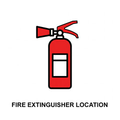 Red Fire Extinguisher Symbol for Fire Safety and Emergency Preparedness Signage