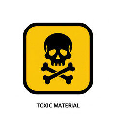Classic warning sign with a black skull and crossbones on yellow, universally indicating highly toxic, poisonous, or hazardous materials requiring extreme caution