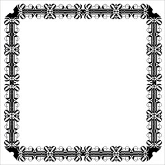 Vintage decorative frame in Gothic style - elegant black  frame on white background, JPG, 300 DPI 