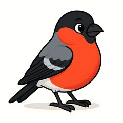Fototapeta premium 멋쟁이새, 애니메이션 아트, jpeg (Eurasian bullfinch, animation art, jpeg)