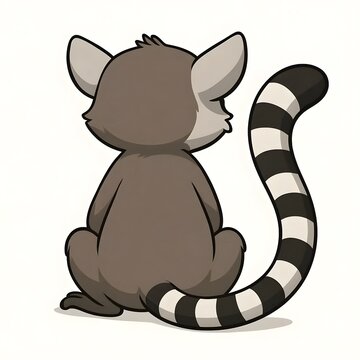 알락꼬리 여우원숭이, 애니메이션 아트, jpeg (Ring tailed lemur, animation art, jpeg)