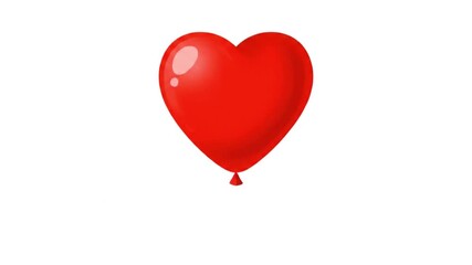 Vibrant red heart-shaped balloon graphic illustration, perfect for conveying love, joy, and celebration